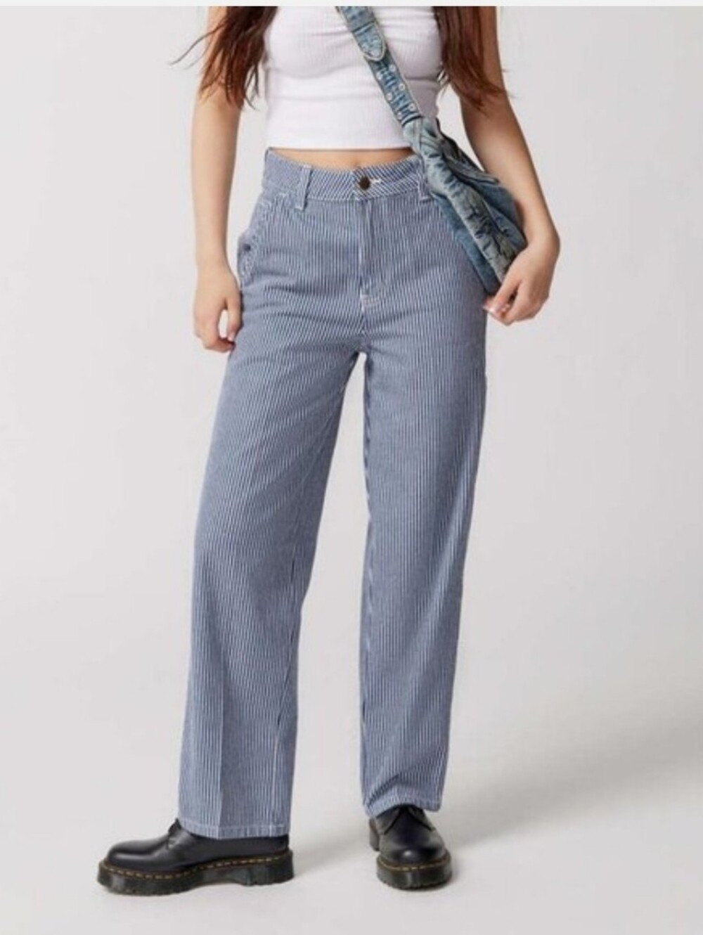 Dickies Straight Relaxed Hickory Railroad Striped Carpenter Pants